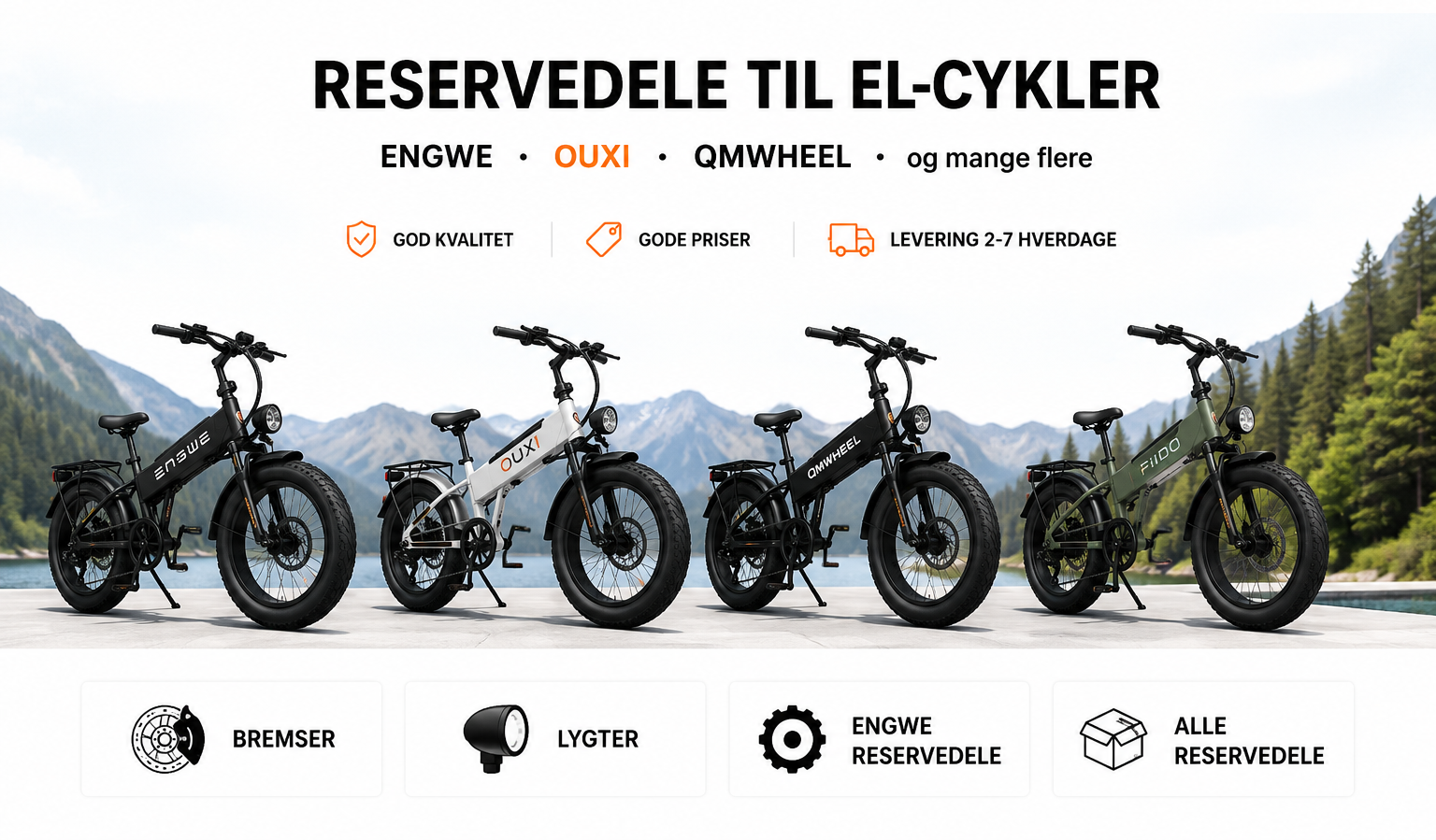 RideOut reservedele til ENGWE, OUXI, QMWHEEL og mange flere el-cykler
